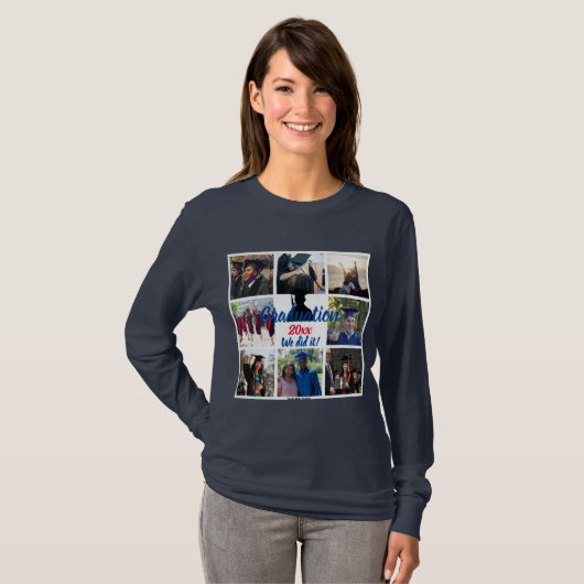 Afstuderen Foto Collage Persoonlijk T-shirt (Voorkant volledig)