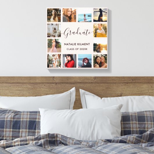 Afstuderen Foto Collage Pink en Black Afstuderen Canvas Afdruk (Insitu (Slaapkamer))