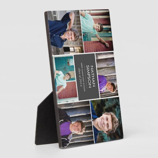 Afstuderen Foto Collage Plaque (6 foto's) Fotoplaat (Zijkant)