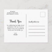 Afstuderen Foto Collage Roze Hartelijk dank Briefk Aankondigingskaart (Achterkant)