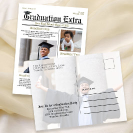 Afstuderen Foto Collate Modern Trendy Krant Briefkaart