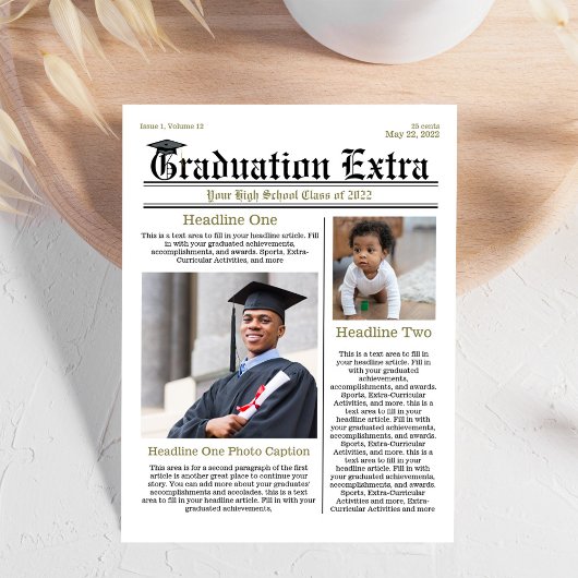 Afstuderen Foto Collate Modern Trendy Krant Briefkaart