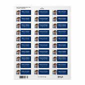 Afstuderen foto college font blauw retouradres etiket (Full Sheet)