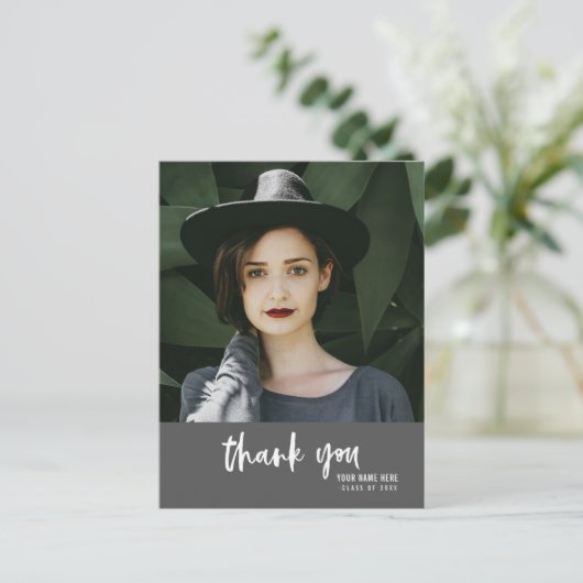 Afstuderen Foto Dank u Briefkaart (Staand voorkant)