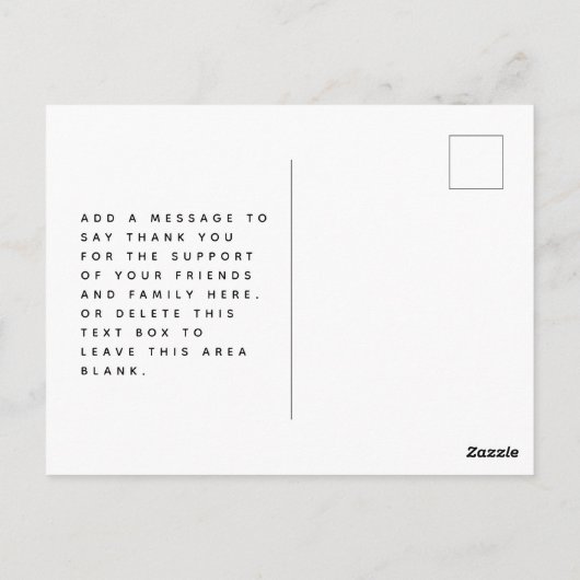 Afstuderen Foto Dank u Briefkaart (Achterkant)