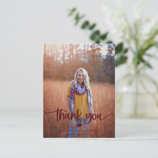 Afstuderen Foto Dank u Briefkaart (Staand voorkant)