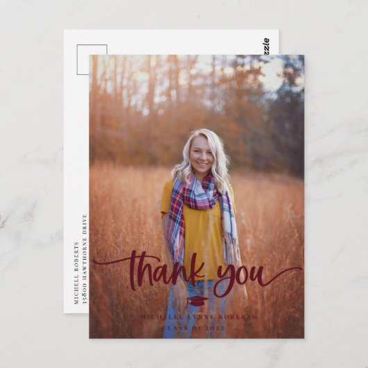 Afstuderen Foto Dank u Briefkaart (Voorkant / Achterkant)