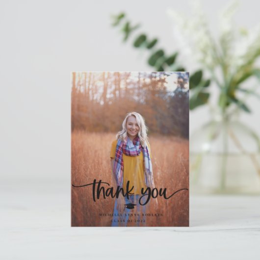 Afstuderen Foto Dank u Briefkaart (Staand voorkant)