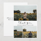 Afstuderen Foto Dank u handgeschreven script Bedankkaart (Voorkant / Achterkant)