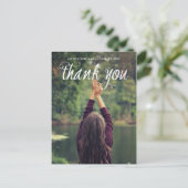 Afstuderen foto Dank u in de moderne kalligrafie Briefkaart (Staand voorkant)