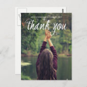 Afstuderen foto Dank u in de moderne kalligrafie Briefkaart (Voorkant / Achterkant)