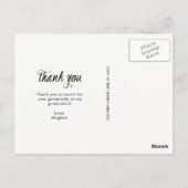 Afstuderen foto Dank u in de moderne kalligrafie Briefkaart (Achterkant)