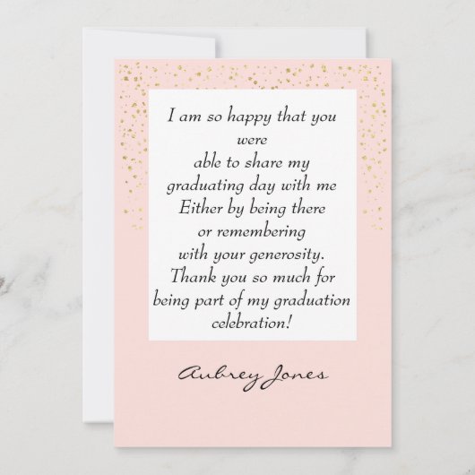 Afstuderen Foto Dank u Kaart (Achterkant)