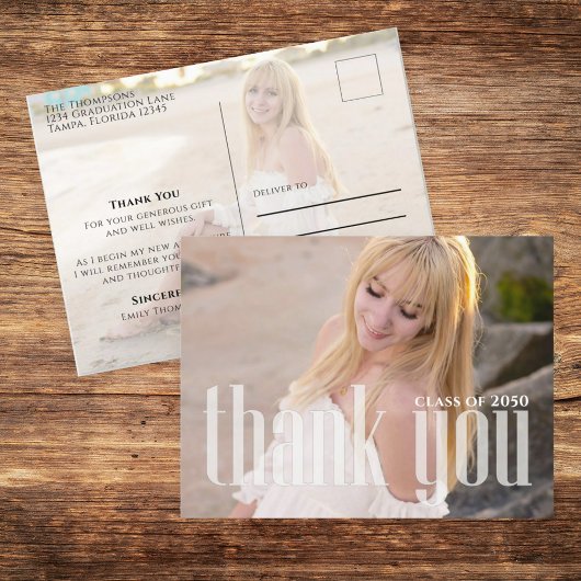 Afstuderen Foto Dank u Kaart Custom