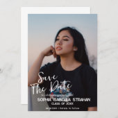Afstuderen foto De datum opslaan Save The Date (Voorkant / Achterkant)