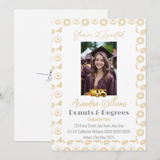 Afstuderen foto donuts en graden 2025 kaart (Voorkant / Achterkant)