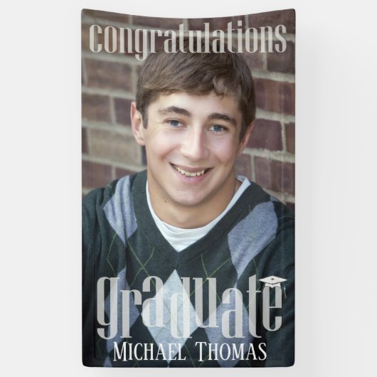Afstuderen Foto Eenvoudig Aangepast Spandoek (Verticaal)