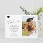 Afstuderen foto eenvoudig afstuderen dank u kaart (Staand voorkant)