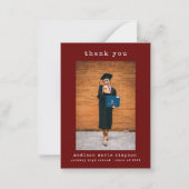 Afstuderen foto eenvoudig minimalistisch dank u notitiekaartje (Voorkant)