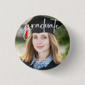 Afstuderen foto Eenvoudig Modern Elegant Script Se Ronde Button 3,2 Cm (Voorkant)