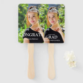 Afstuderen Foto Eenvoudig Modern Keepsake Handwaaier (Voorkant en achterkant)