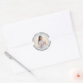 Afstuderen Foto Eenvoudig zwart-wit Afstuderen Ronde Sticker (Envelop)