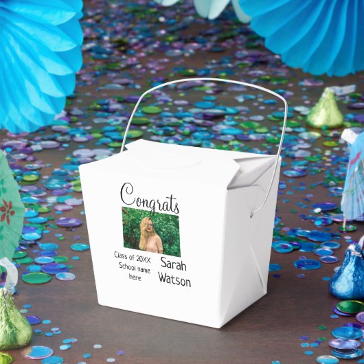 afstuderen Foto Eenvoudige Classic Add Class Jaar  Bedankdoosjes (Feest)