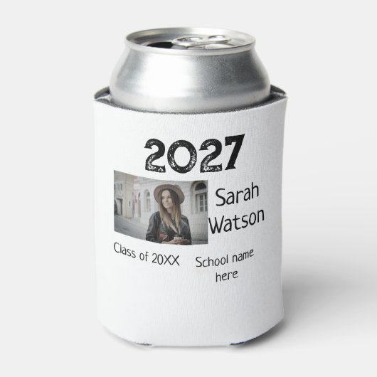 afstuderen Foto Eenvoudige Classic Add Class Jaar  Blikjeskoeler (Blikje Voorkant)
