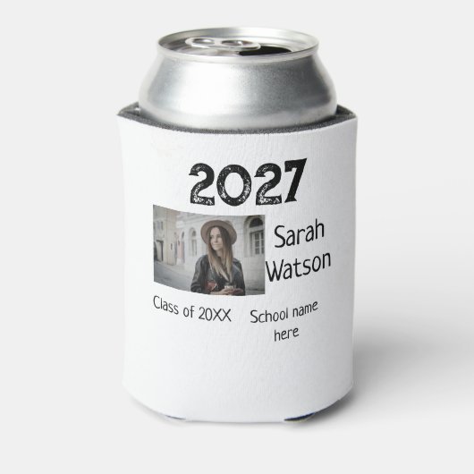 afstuderen Foto Eenvoudige Classic Add Class Jaar  Blikjeskoeler (Blikje Achterkant)