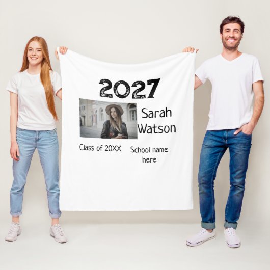 afstuderen Foto Eenvoudige Classic Add Class Jaar  Fleece Deken (In situ)