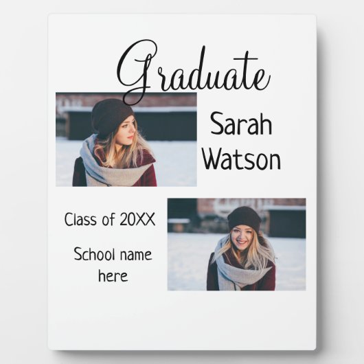 afstuderen Foto Eenvoudige Classic Add Class Jaar  Fotoplaat (Voorkant)