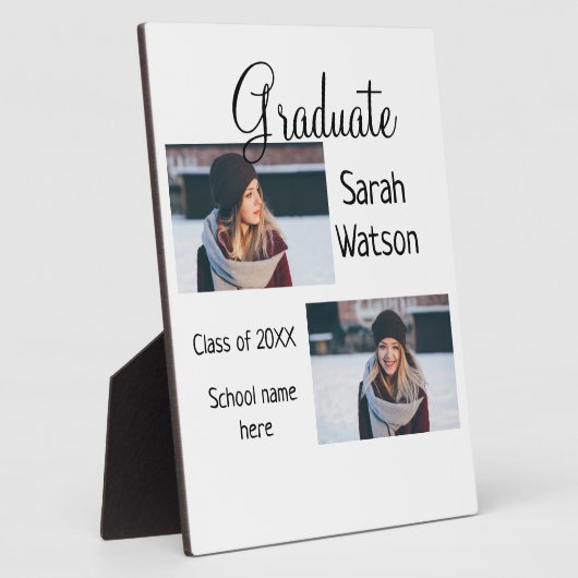 afstuderen Foto Eenvoudige Classic Add Class Jaar Fotoplaat (Zijkant)