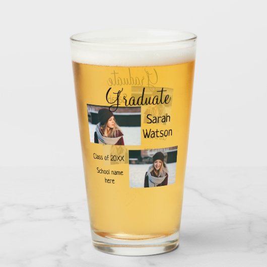 afstuderen Foto Eenvoudige Classic Add Class Jaar  Glas (Achterkant gevuld)