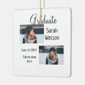 afstuderen Foto Eenvoudige Classic Add Class Jaar Keramisch Ornament (Links)