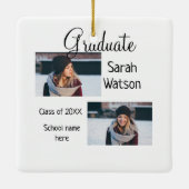 afstuderen Foto Eenvoudige Classic Add Class Jaar Keramisch Ornament (Achterkant)