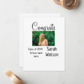 afstuderen Foto Eenvoudige Classic Add Class Jaar  Notitiekaartje (Voorkant / Achterkant in situ)
