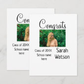 afstuderen Foto Eenvoudige Classic Add Class Jaar  Notitiekaartje (Voorkant / Achterkant)