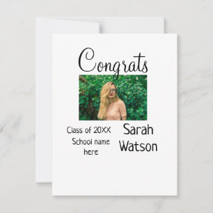 afstuderen Foto Eenvoudige Classic Add Class Jaar Notitiekaartje