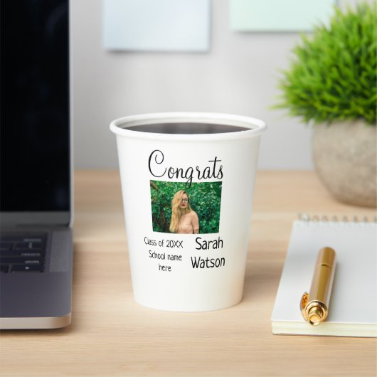afstuderen Foto Eenvoudige Classic Add Class Jaar  Papieren Bekers (Insitu)
