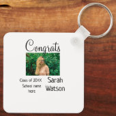 afstuderen Foto Eenvoudige Classic Add Class Jaar Sleutelhanger (Achterkant)