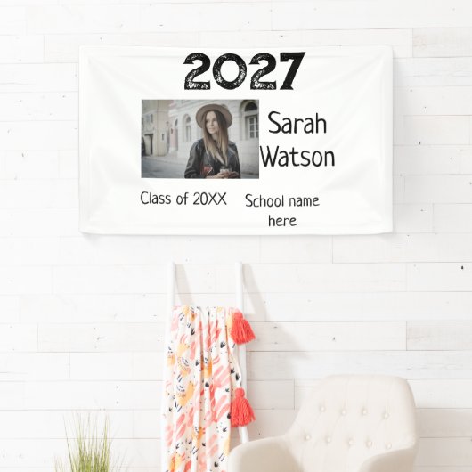 afstuderen Foto Eenvoudige Classic Add Class Jaar  Spandoek (Insitu)