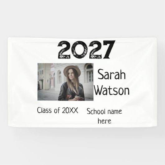 afstuderen Foto Eenvoudige Classic Add Class Jaar Spandoek (Horizontaal)