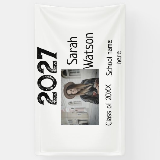 afstuderen Foto Eenvoudige Classic Add Class Jaar  Spandoek (Verticaal)