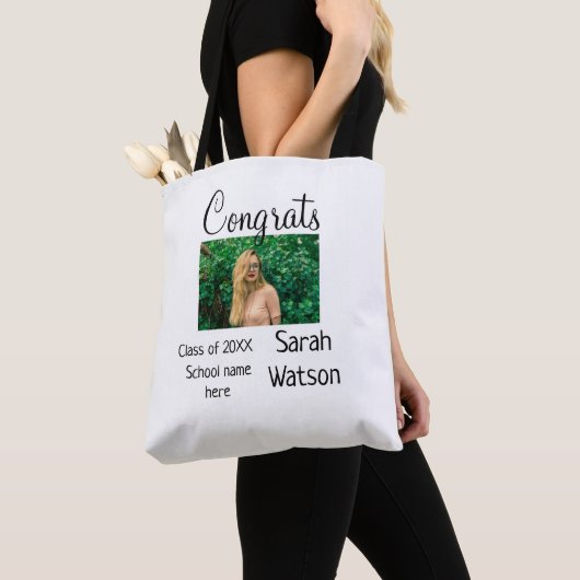 afstuderen Foto Eenvoudige Classic Add Class Jaar  Tote Bag (Dichtbij)