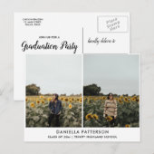 Afstuderen foto | Eenvoudige graduatiepartij Uitnodiging Briefkaart (Voorkant / Achterkant)