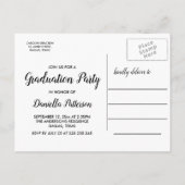 Afstuderen foto | Eenvoudige graduatiepartij Uitnodiging Briefkaart (Achterkant)