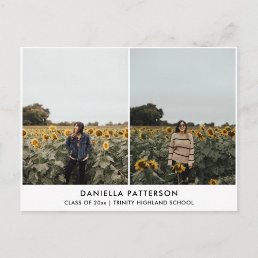 Afstuderen foto | Eenvoudige graduatiepartij Uitnodiging Briefkaart (Voorkant)