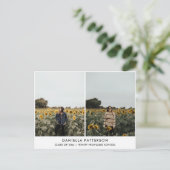 Afstuderen foto | Eenvoudige graduatiepartij Uitnodiging Briefkaart (Staand voorkant)