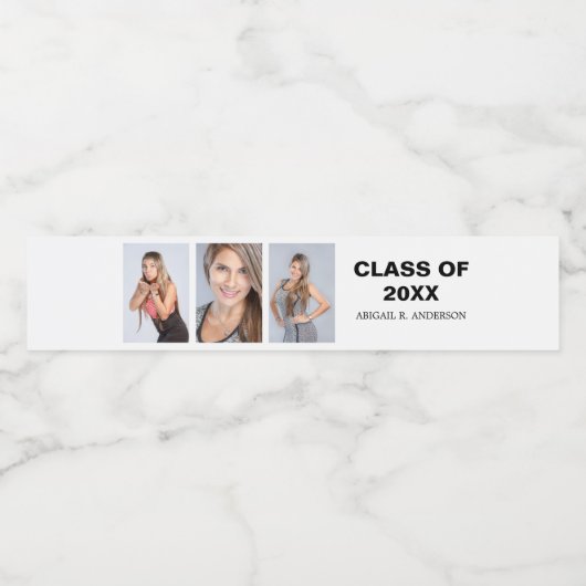 Afstuderen Foto Eigen waterflesetiket Waterfles Etiket (Enkel label)