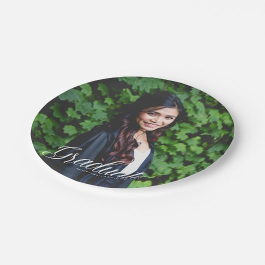 Afstuderen foto Elegant 2025 Afstudeerfeest Papieren Bordje (Gekanteld)